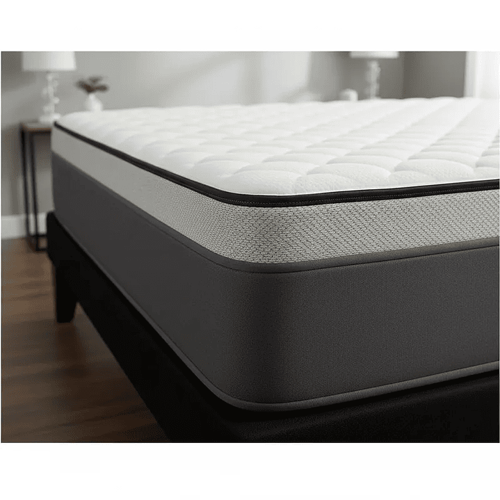 Cama Europea 2 Plazas Base Dividida Negro + Colchón 150x190x28cm 5