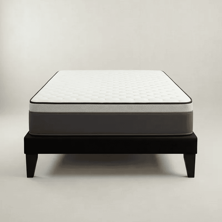CAMA EUROPEA SUPER KING BASE DIVIDIDA NEGRA + COLCHON 200X200X28 2