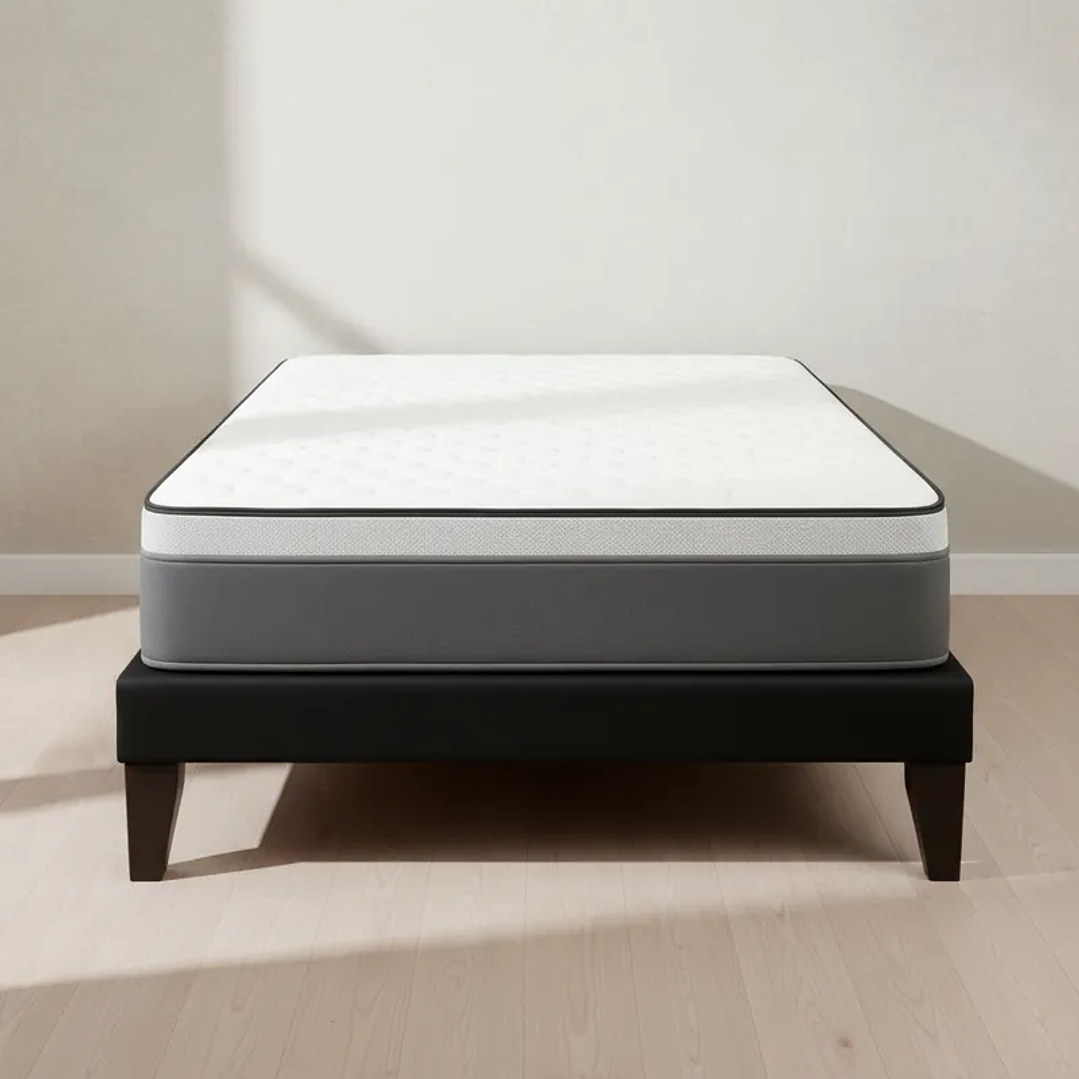 CAMA EUROPEA SUPER KING BASE DIVIDIDA NEGRA + COLCHON 200X200X28 4