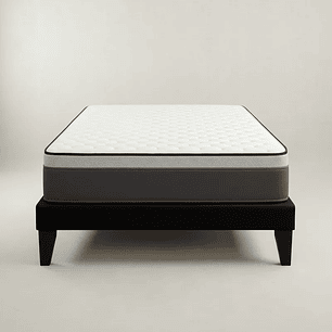 Cama Europea 2 Plazas Base Dividida negro + Colchón 150x190 