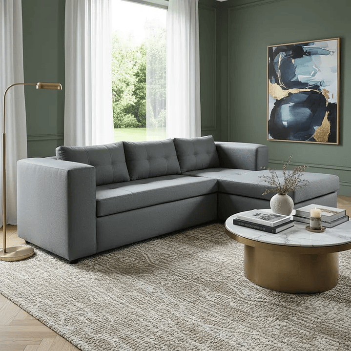 Sofá Seccional 4 Cuerpos Derecho - Tela Repelente a Líquidos 220x170 2