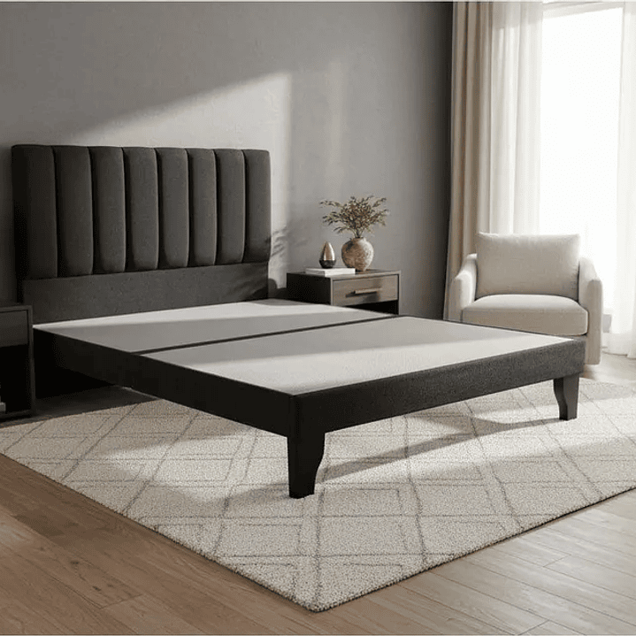 Cama Europea Super King Base Dividida + Respaldo Franjas 3