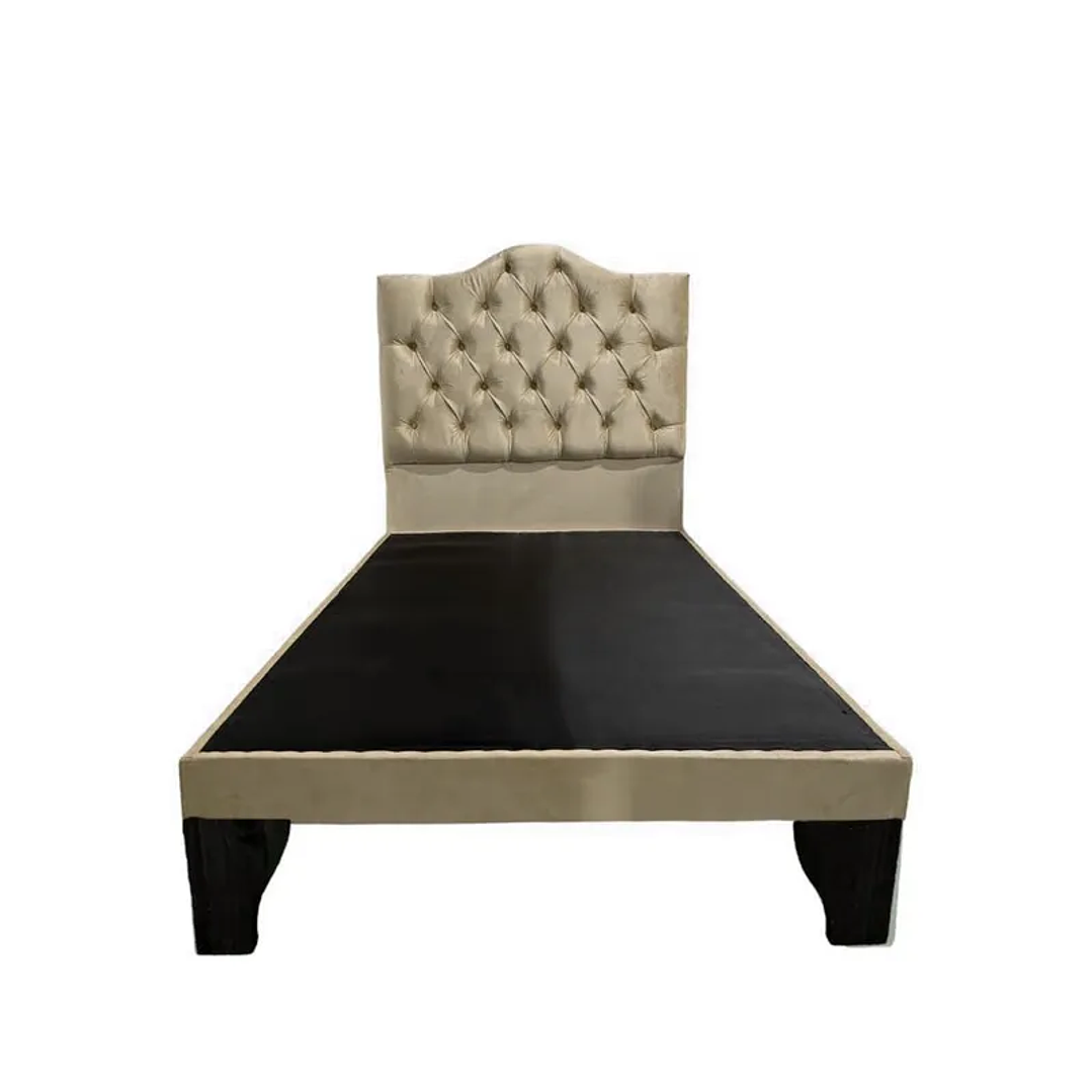 Cama 1 Plazas Incluye Base + Respaldo Ovalado 3