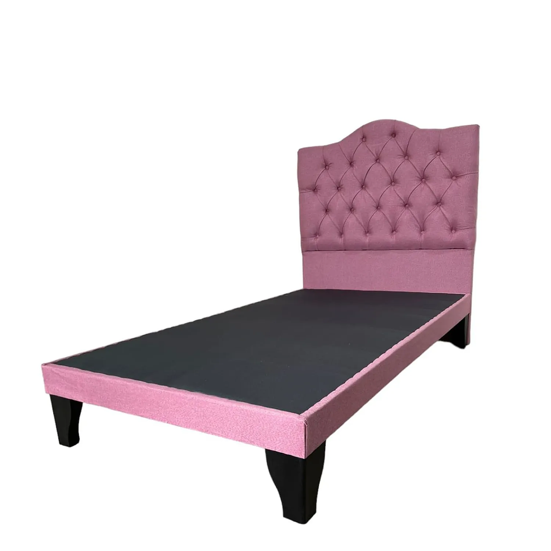 Cama 1 Plazas Incluye Base + Respaldo Ovalado 4