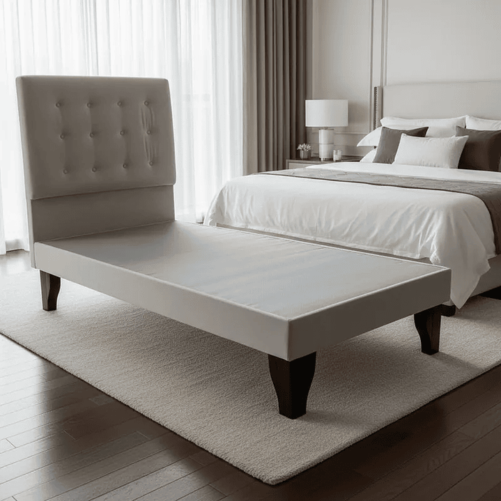 Cama 1 Plazas Incluye Base + Respaldo Abotonado 3