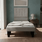 Cama 1,5 Plazas Incluye Base + Respaldo Abotonado - Miniatura 2