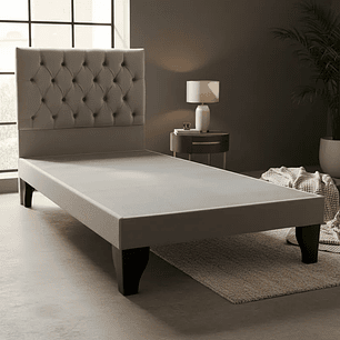 Cama 1,5 Plazas Incluye Base + Respaldo Capitones