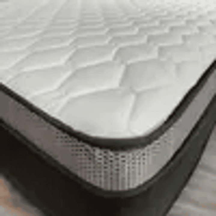 Cama Europea King + Respaldo Abotonado  +Colchón 180x200x28 4