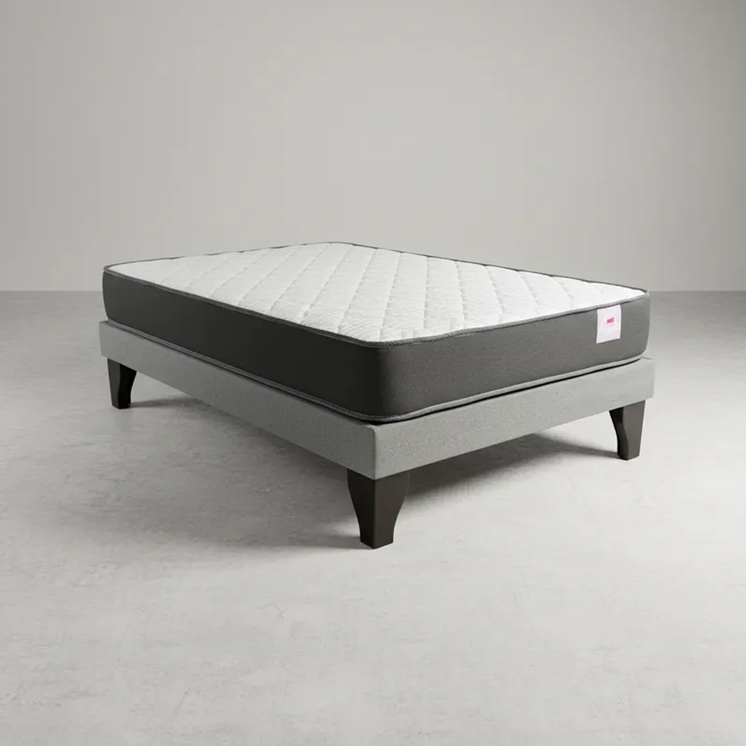 Cama Europea 1,5 Plazas Base Dividida+ Colchón 105x190 2