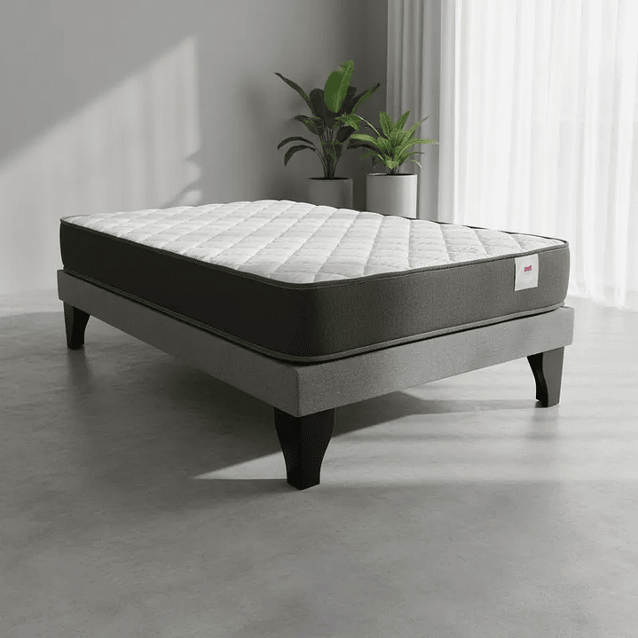 Cama Europea 1,5 Plazas Base Dividida+ Colchón 105x190 4