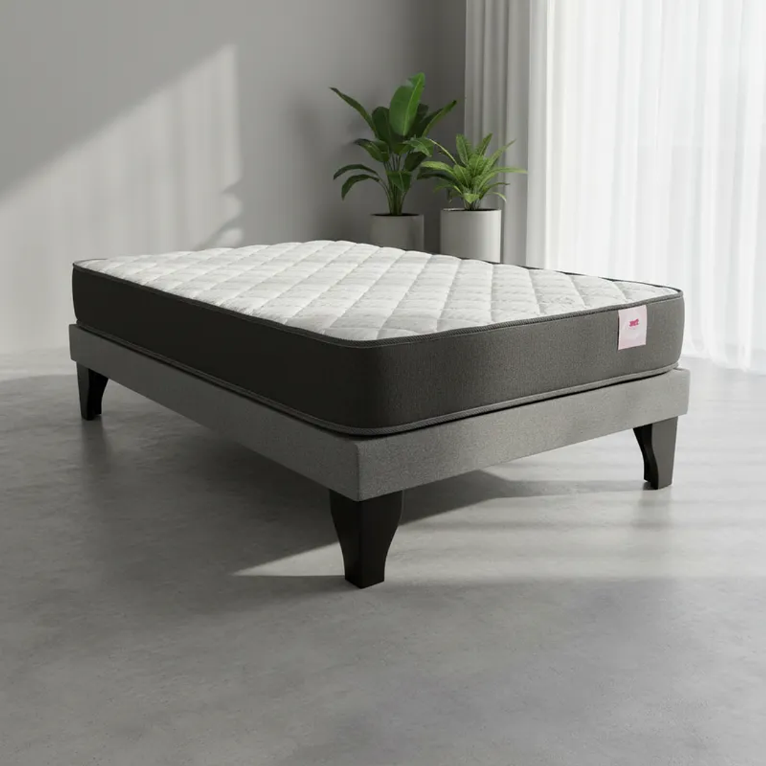 Cama Europea 1 Plaza Base Dividida+ Colchón 90x190 4