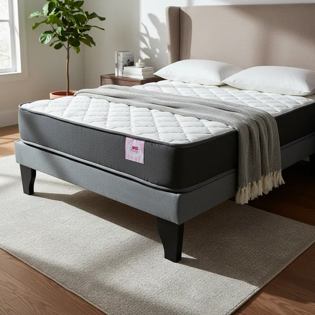 Cama Europea 1 Plaza Base Dividida+ Colchón 90x190 5