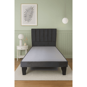 Cama 1 Plazas Incluye Base + Respaldo Franjas 