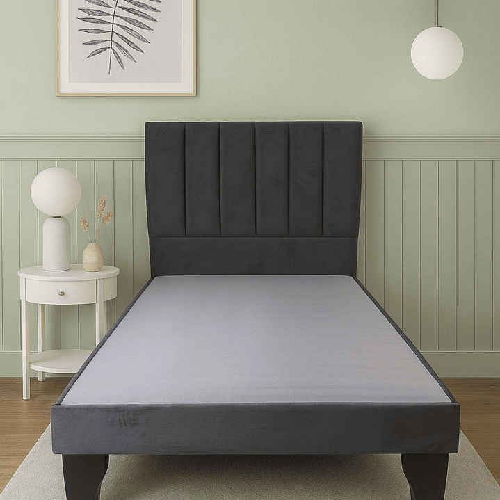 Cama 1 Plazas Incluye Base + Respaldo Franjas  1