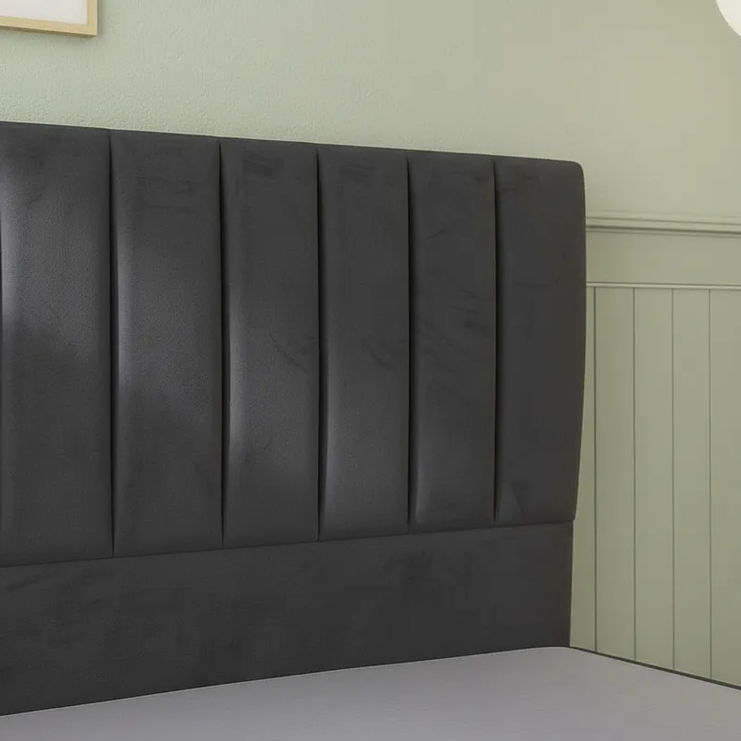 Cama 1,5 Plazas Incluye Base + Respaldo Franjas 105x190 3