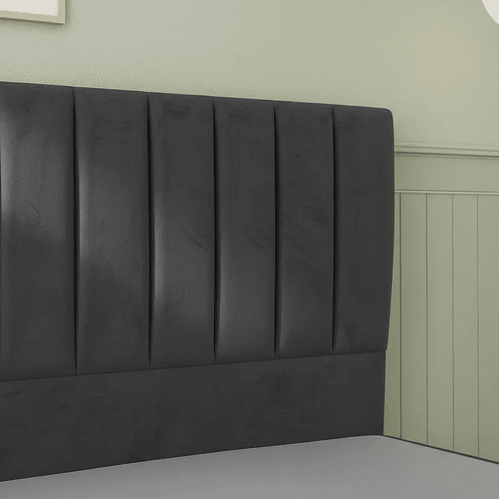 Cama 1,5 Plazas Incluye Base + Respaldo Franjas 105x190 3