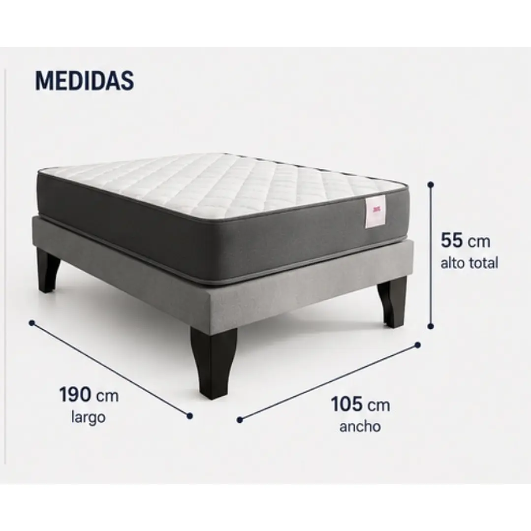 Cama Europea 1,5 Plazas + Almohada 4