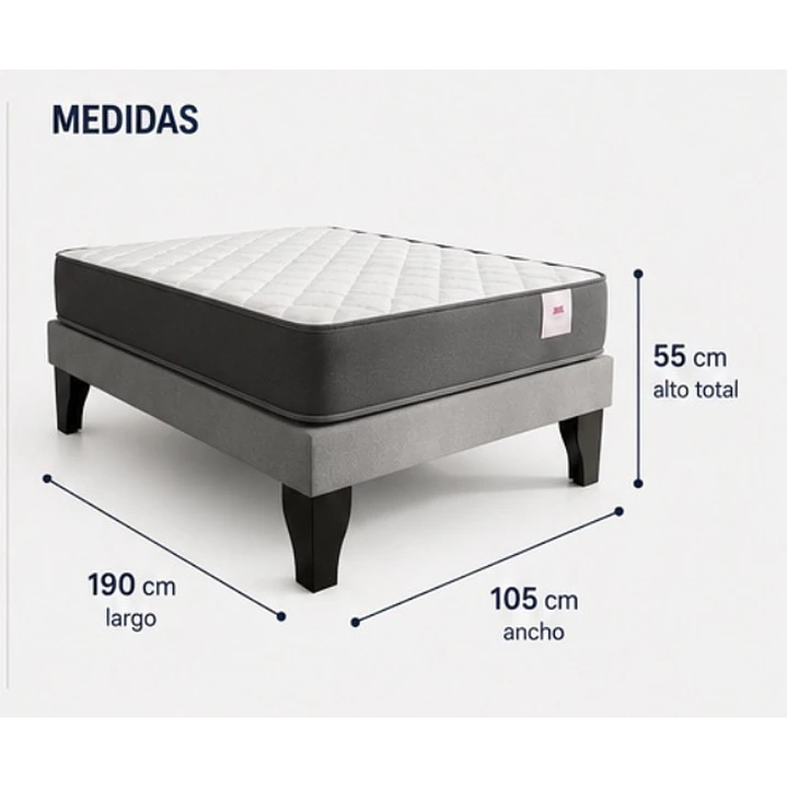 Cama Europea 1,5 Plazas + Almohada 4