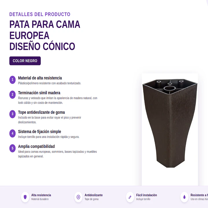 Cama Europea 1,5 Plazas + Almohada 7