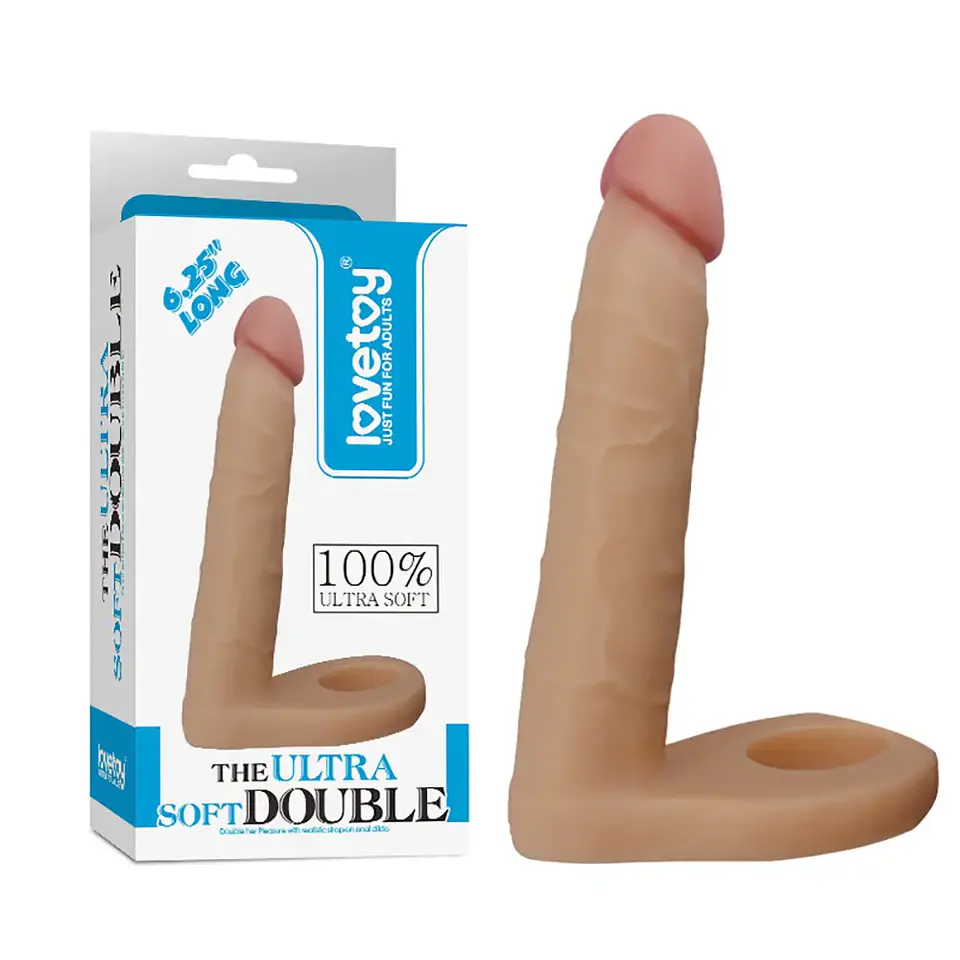 Anillo con Dildo The Ultra Soft Double 15cm LOVETOY 1