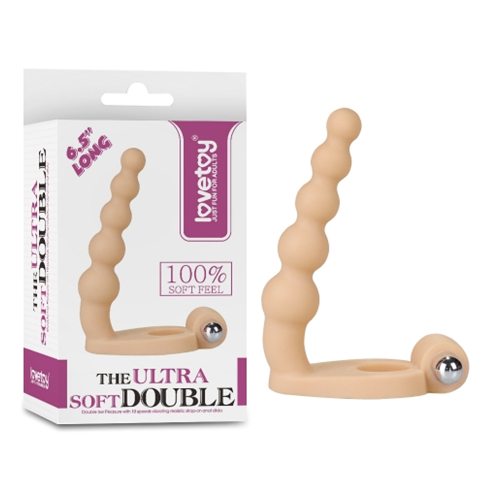 Anillo con dildo UltraSoft Double 16cm LOVETOY