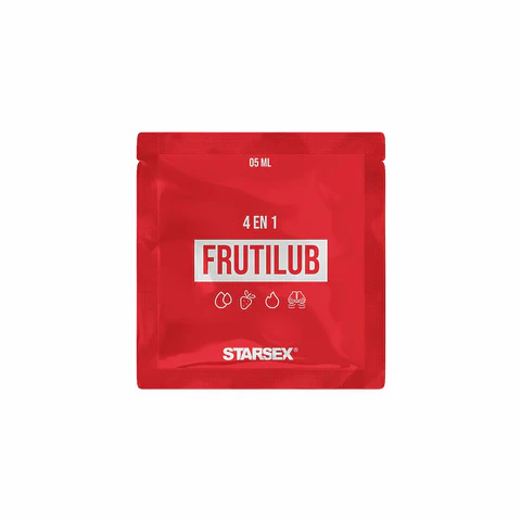 Sachet Lubricante Híbrido FrutiLub 5ml - Efecto Calor y Sabor Frutilla