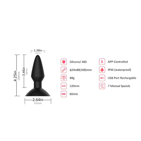 Plug Anal Smart Equinox Magic Motion - Control por App y 7 Modos de Vibración