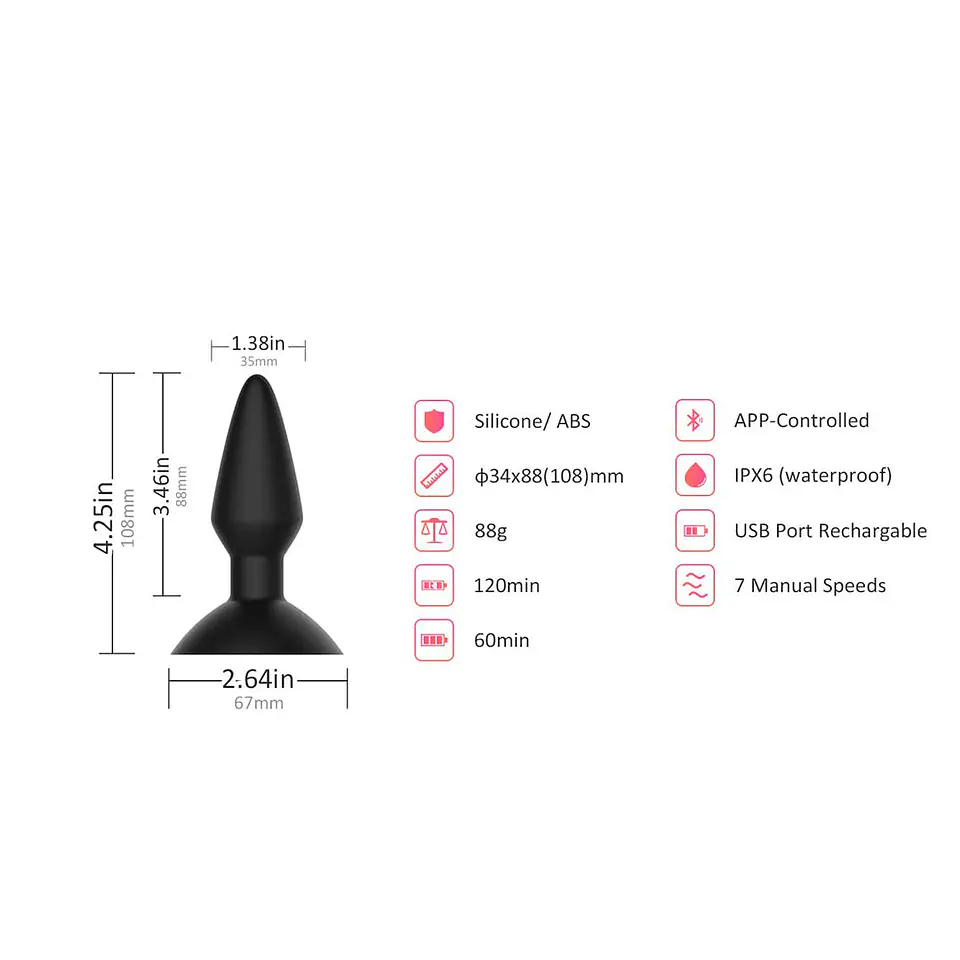 Plug Anal Smart Equinox Magic Motion - Control por App y 7 Modos de Vibración 2