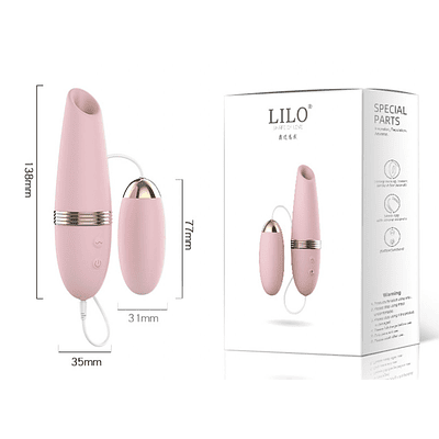 Vibrador con Huevo Rosado cabeza succión LILO