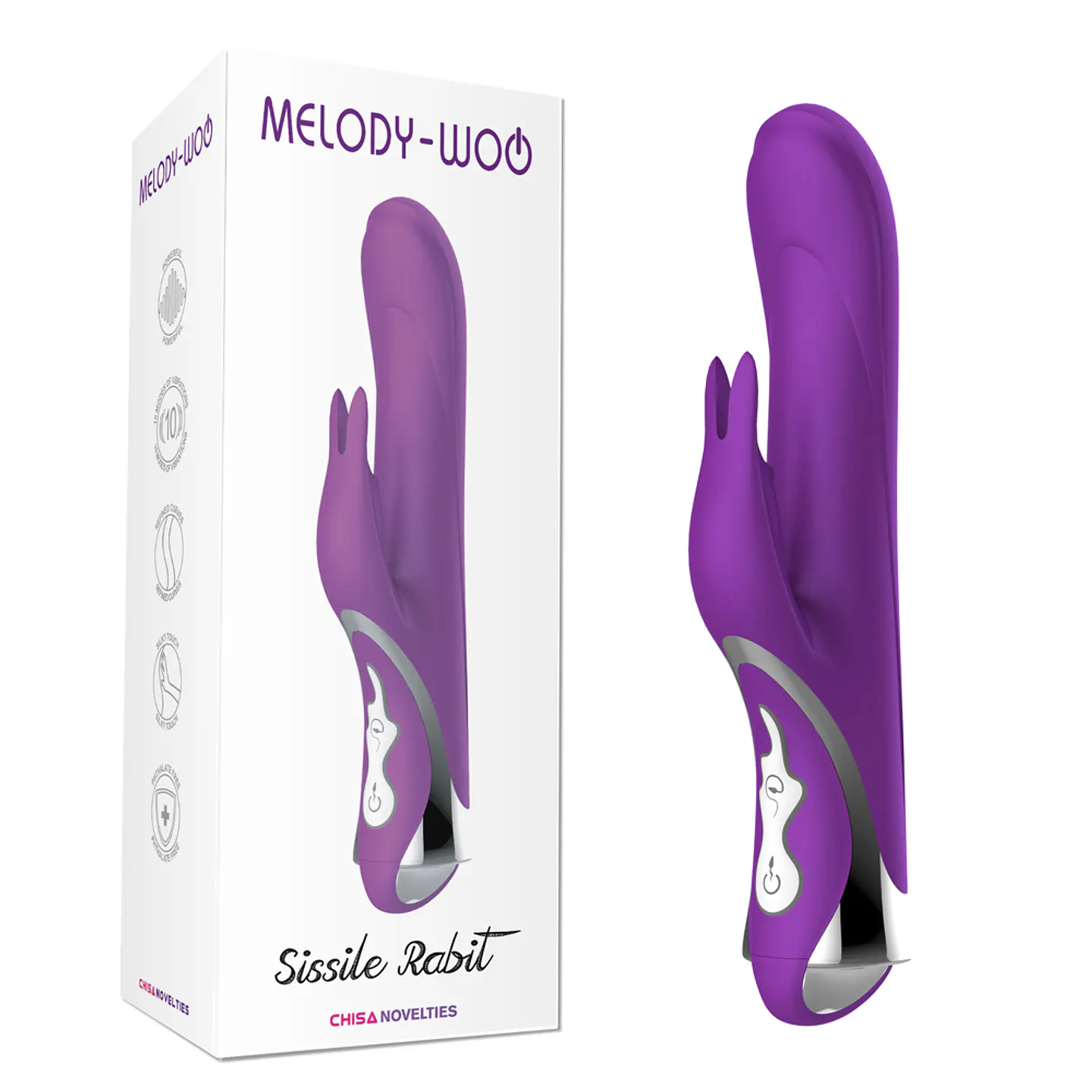 Vibrador de Conejo Sissile Melody CHISA - Punto G, Cabezal Giratorio y 10 Modos 1