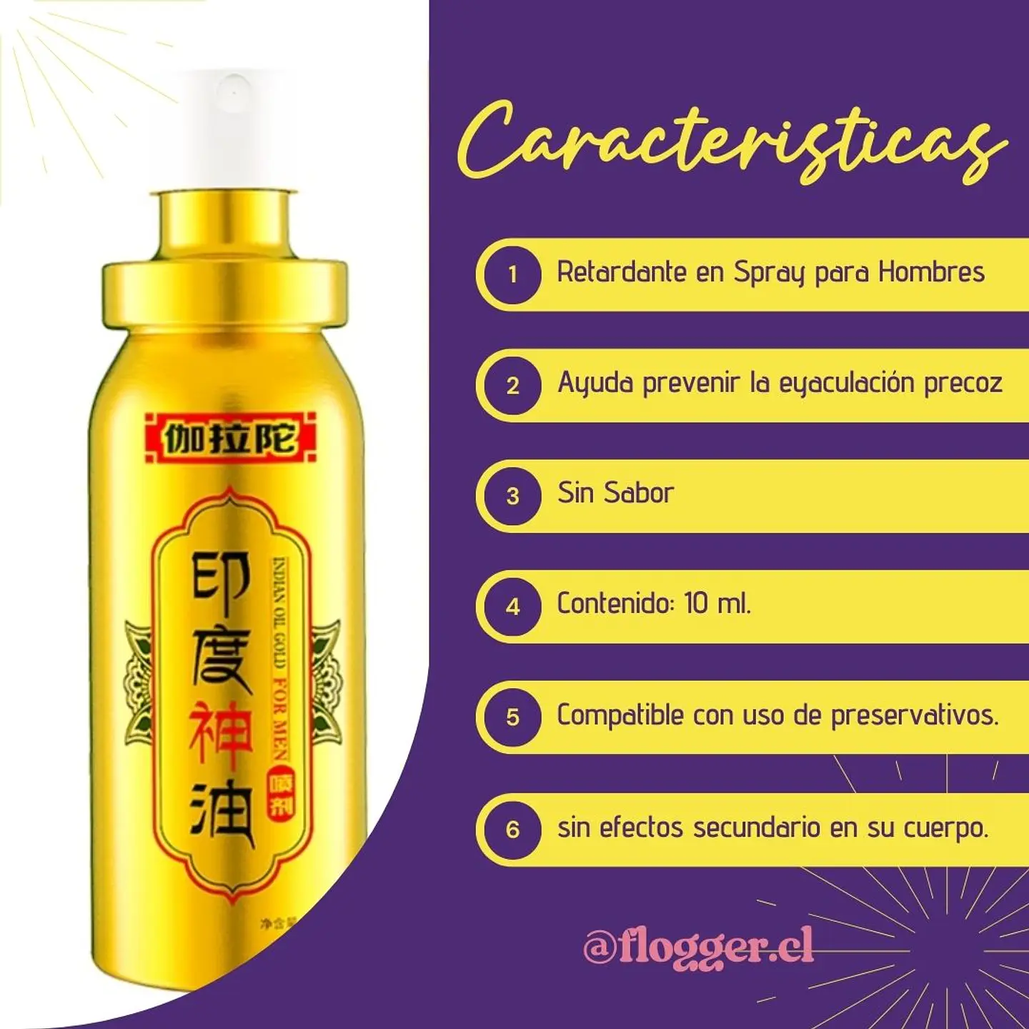 Retardante Masculino Indian God Lotion Spray - 15ml Prolongador de Placer 3