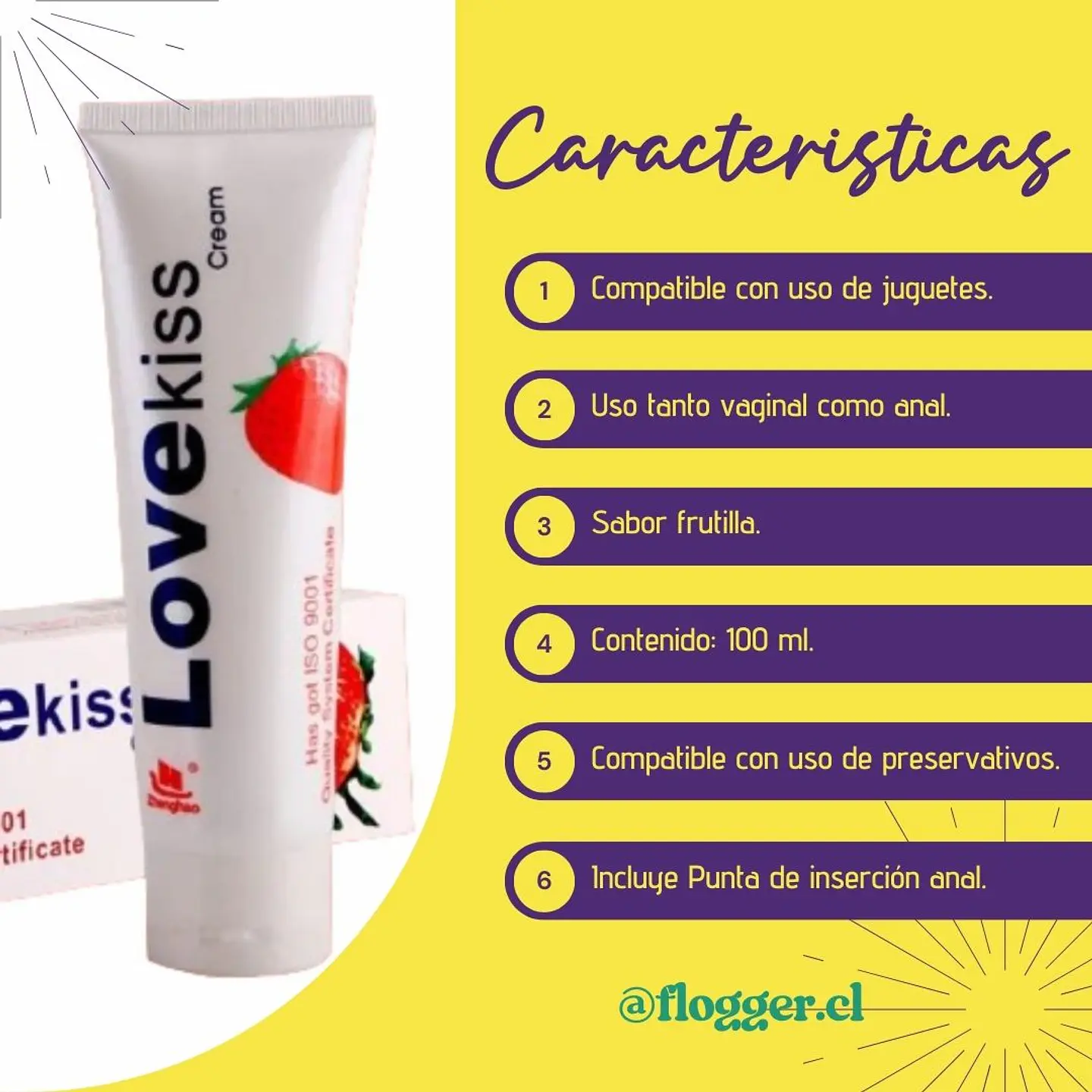 Lubricante LoveKiss sabor frutilla 2