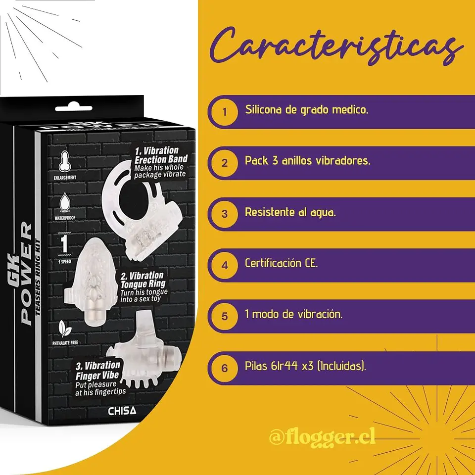 Pack 3 anillos vibradores GK Power 2