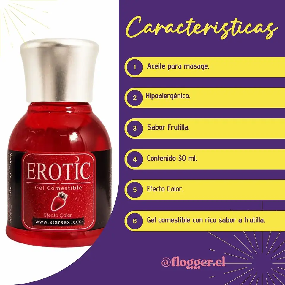 Aceite de Masaje Erotic frutilla 30 ml. 3