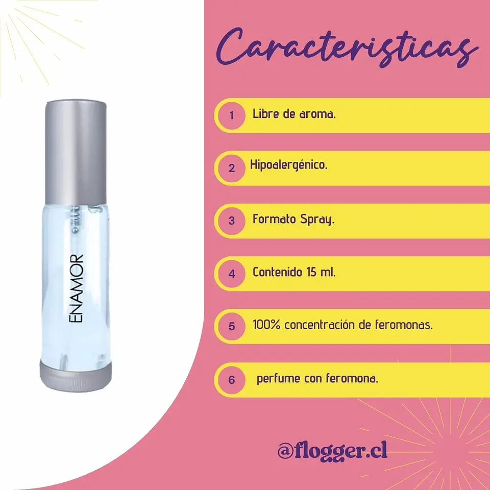 Feromona de Atracción Enamor Masculina 15ml  3
