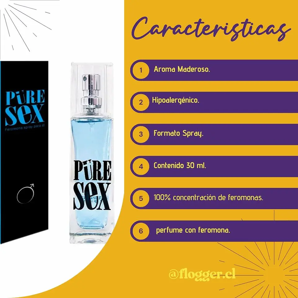 Feromonas Pure Sex Masculina 30 ml 2