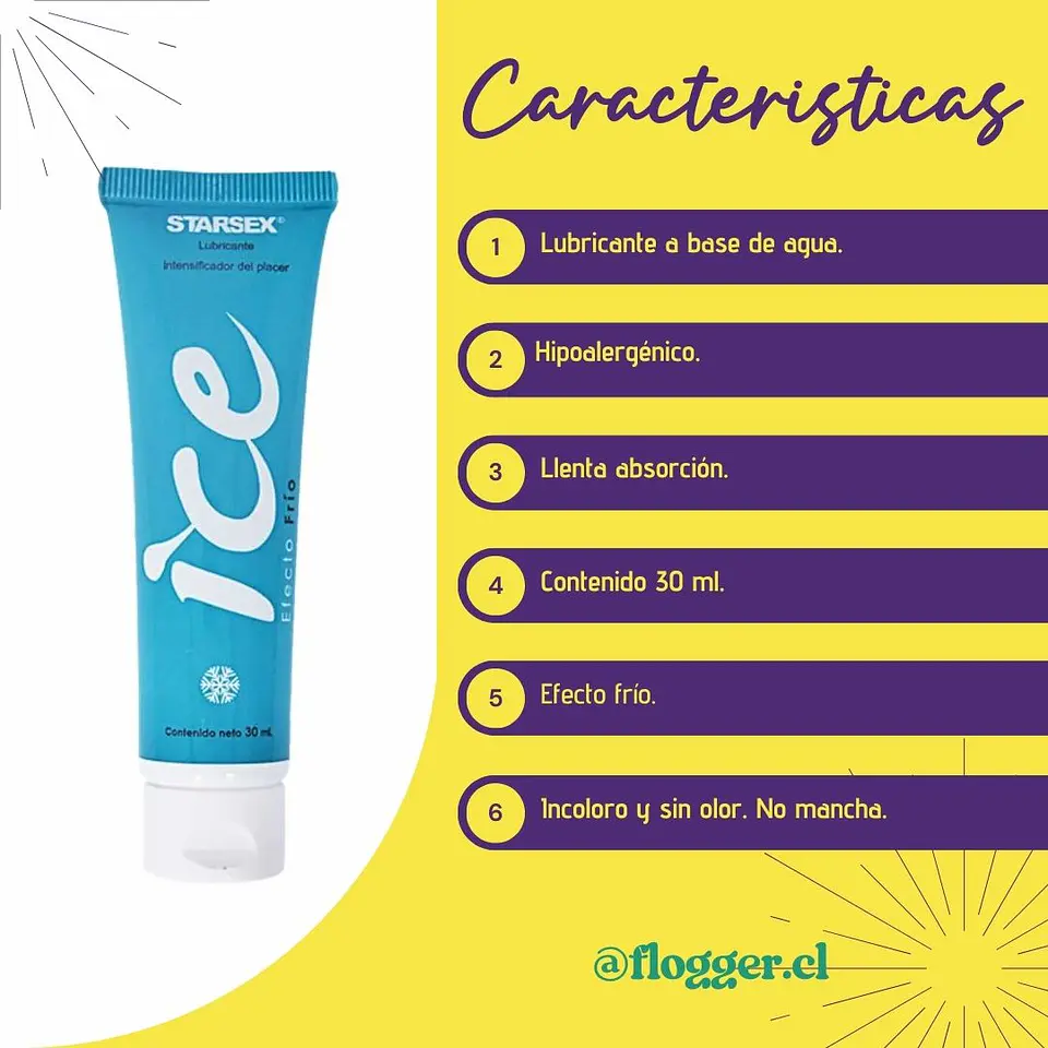 Lubricante Íntimo Efecto Frío ICE Starsex - 30 ml Sensorial y Refrescante 3