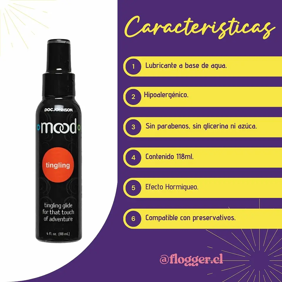 Lubricante Estimulante MOOD Tingling 118ml - Efecto Hormigueo y Frío 3