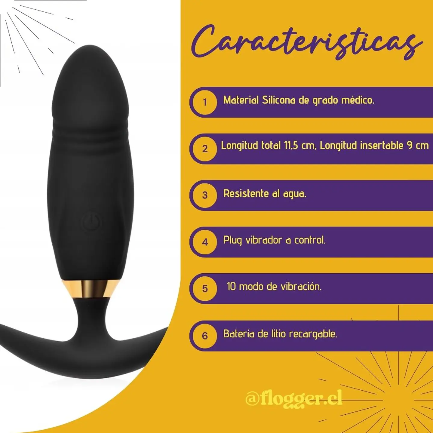 Plug vibrador a control Eclipse 2