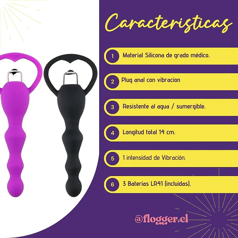 Plug vara anal vibradora Medium