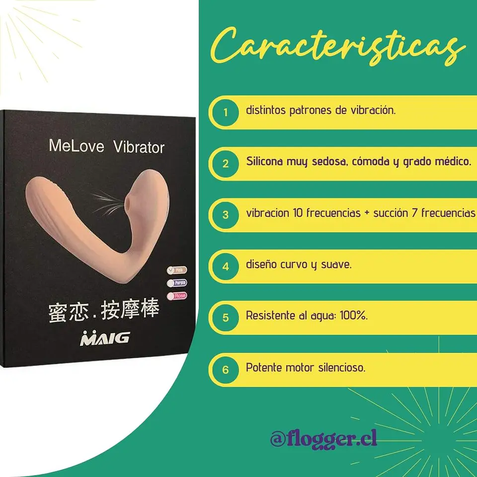 Vibrador y Succionador de Clítoris 2 en 1 MAIG - Doble Estimulación y 17 Modos 3