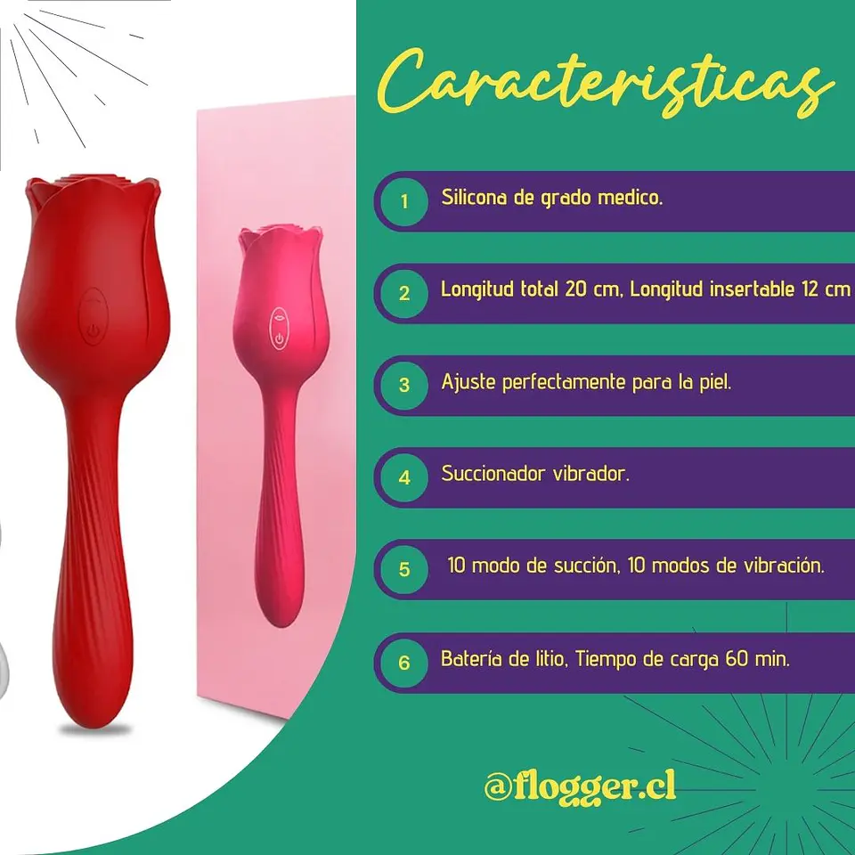 Rosa Vibrador succionador 2