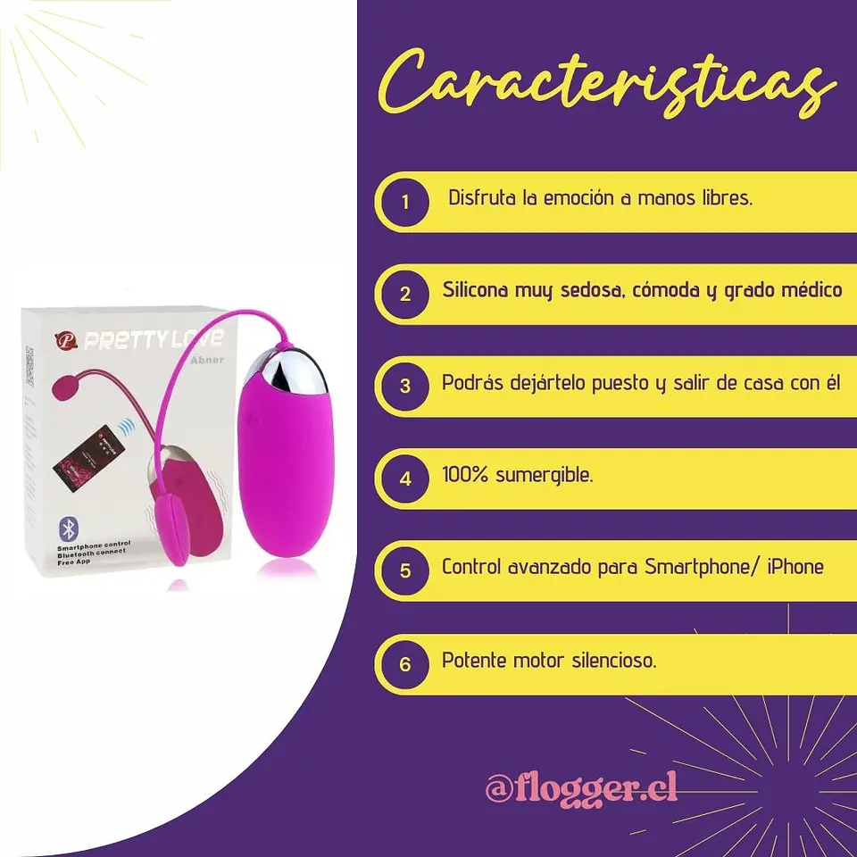 Huevo Vibrador Smart Abner Pretty Love - Control por App y Bluetooth 7