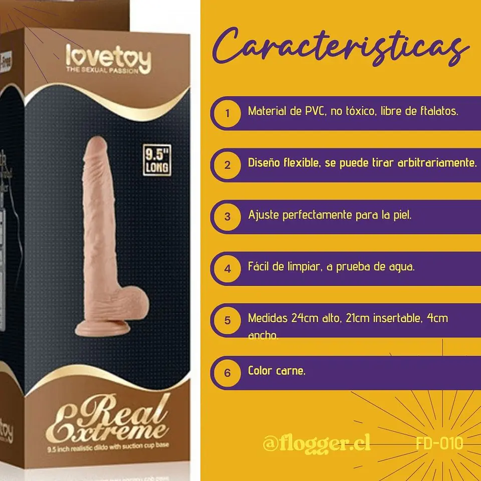 Dildo Real Extreme LOVETOY 24cm (9,5