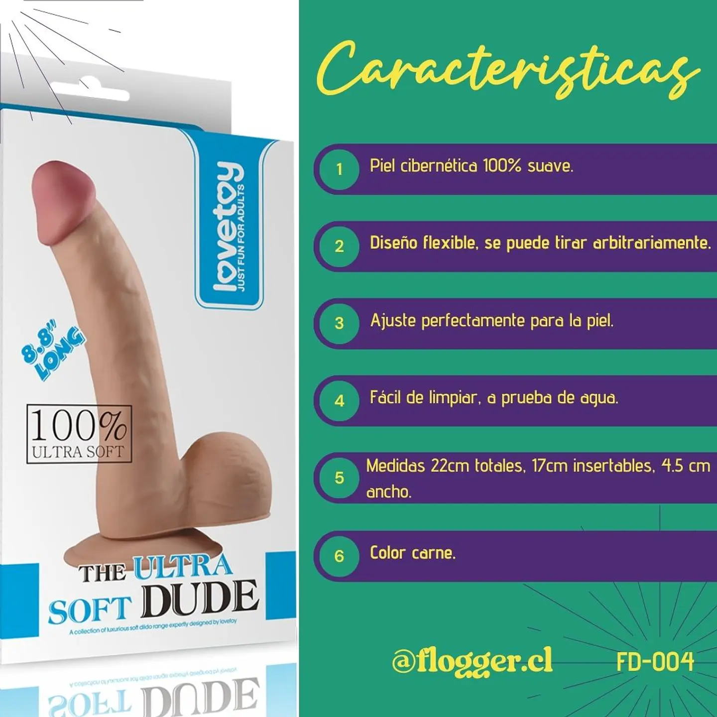 Dildo realista THE ULTRA SOFT DUDE 22cm (8,8