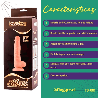 DildoReal Extreme de Lovetoy 19 cm (7,5")