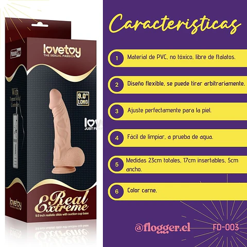 DildoReal Extreme de Lovetoy 23 cm (9,0")