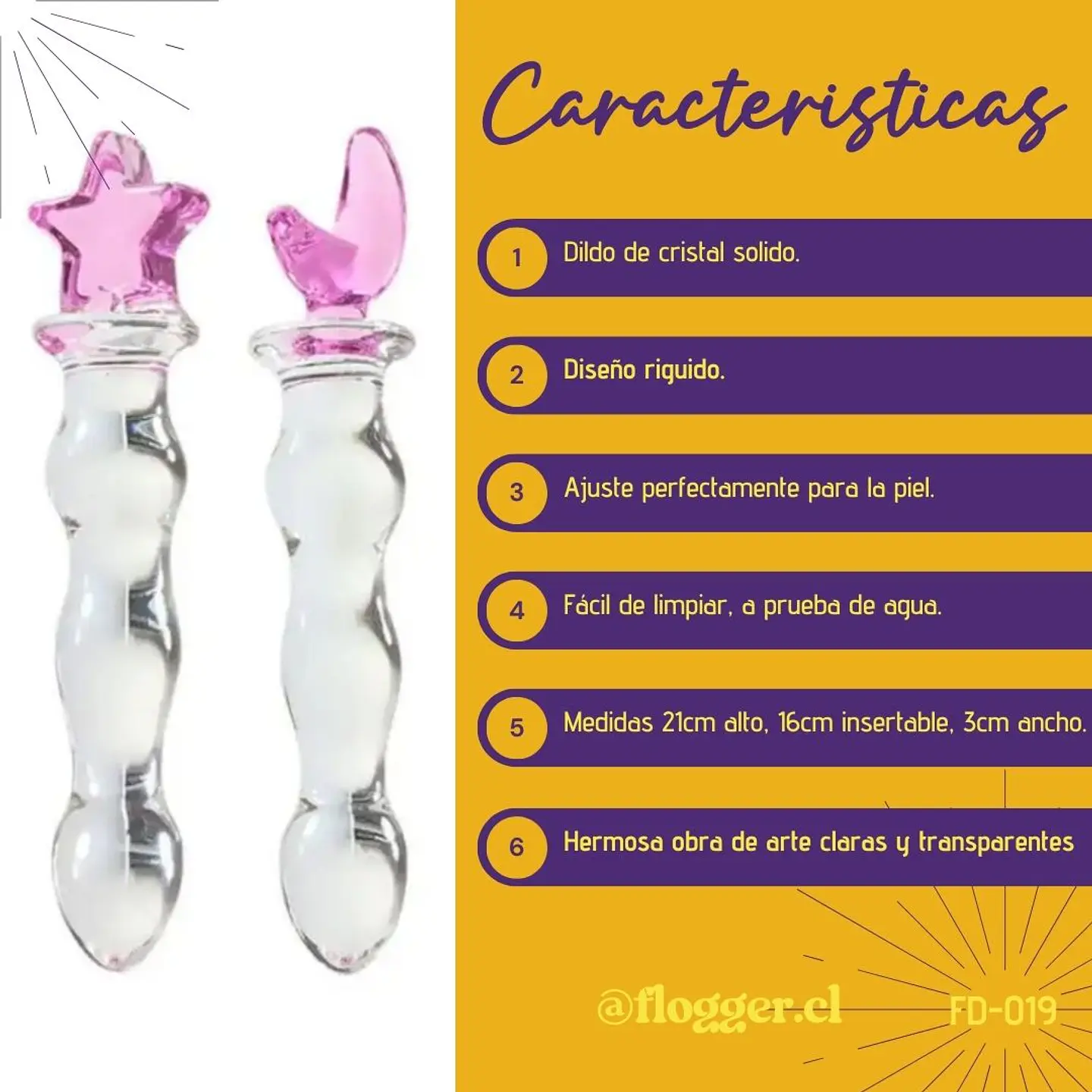 Dildo de Vidrio Borosilicato Sailor Moon - 19 cm con Relieves de Sensación 4