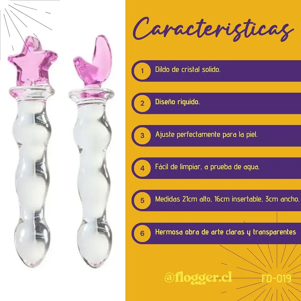 Dildo de Vidrio Borosilicato Sailor Moon - 19 cm con Relieves de Sensación 4