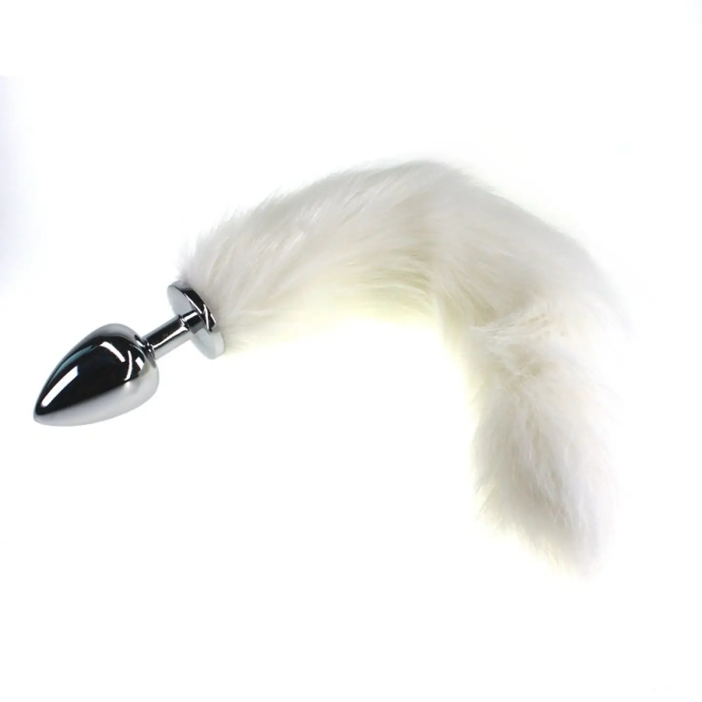 Plug anal metálico con cola blanca  talla S 1